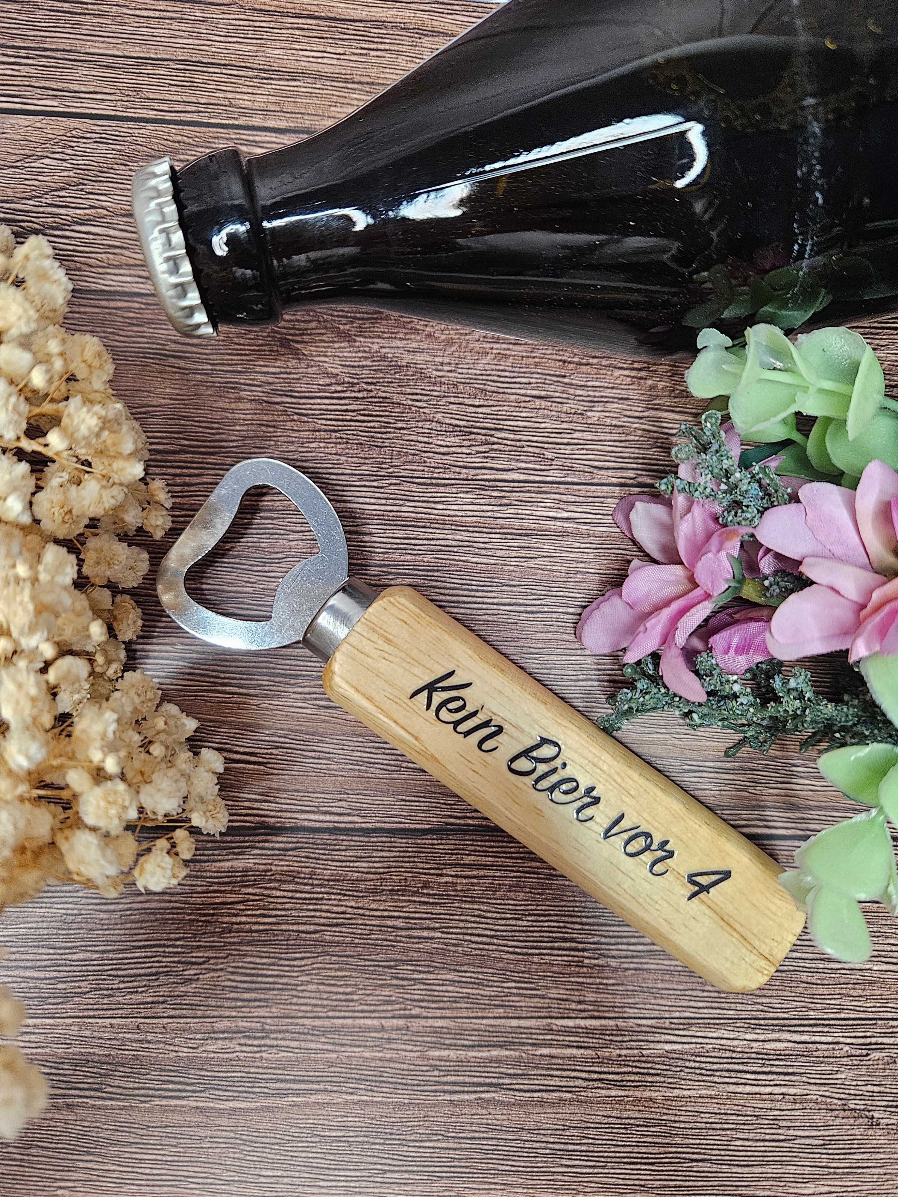 Flaschenöffner "Kein Bier vor 4"